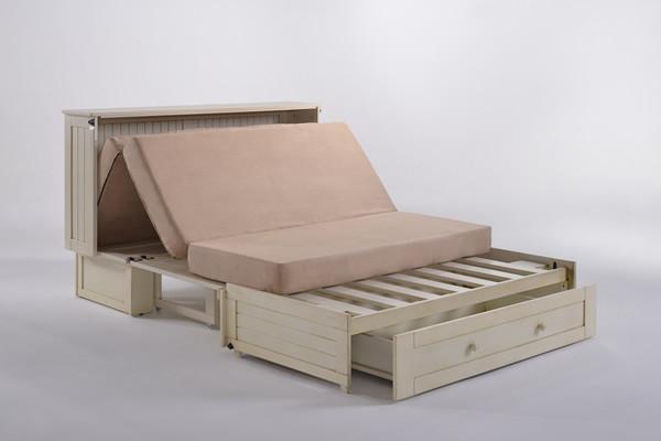 Daisy Murphy Cabinet Bed with Queen Gel Memory Foam Mattress - Available in 3 Colours - Buttercream