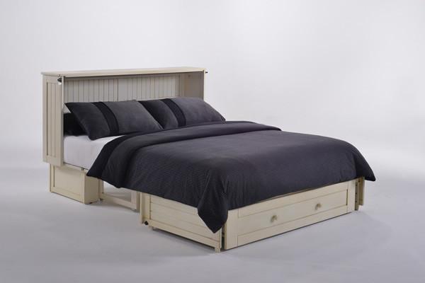 Daisy Murphy Cabinet Bed with Queen Gel Memory Foam Mattress - Available in 3 Colours - Buttercream
