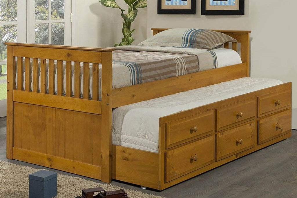 Woodcrest Daybeds Captains Bed With Trundle And Storage Drawers